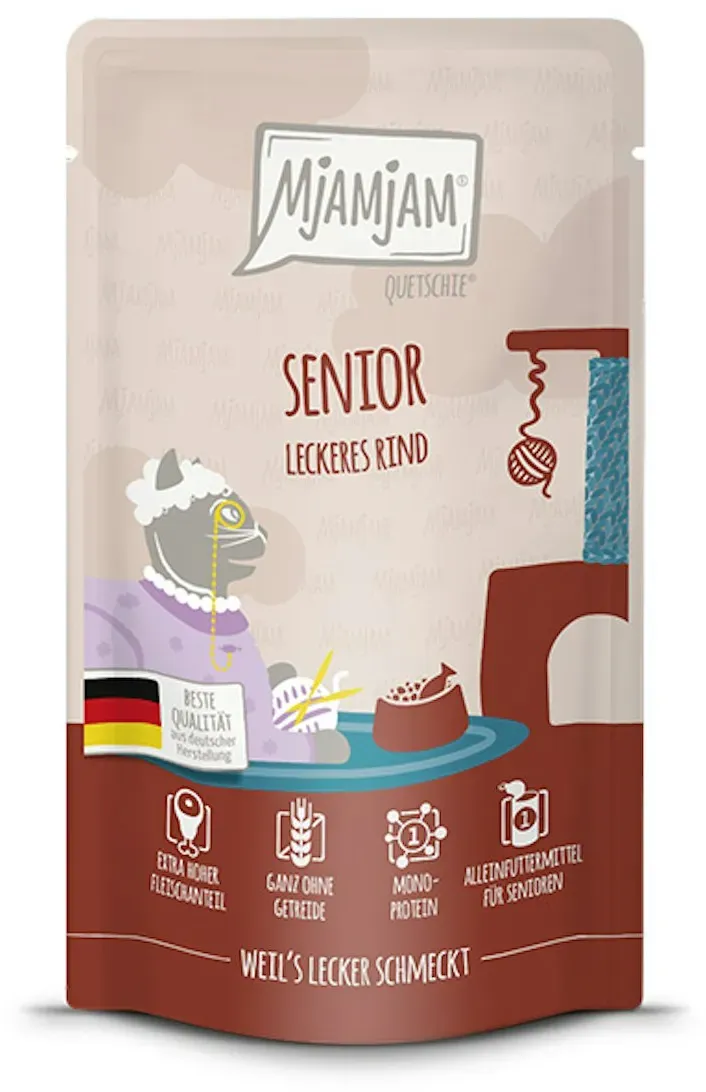 MjAMjAM – Senior 300g MjAMjAM Katze Sparpaket 12x300g Senior Rind