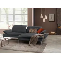W.Schillig Ecksofa »enjoy&MORE, Designsofa, elegant und bequem, L-Form«, mit Sitztiefenverstellung, Füße Chrom glänzend, Breite 294 cm schwarz