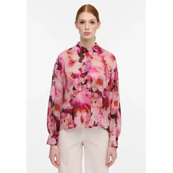 Hemdbluse ETERNA "OVERSIZE FIT", Damen, Gr. 40, pink (fuchsia), 100% Viskose, klassisch, Blusen