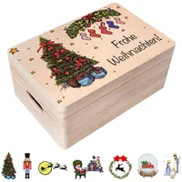 Creative Deco Weihnachtsgeschenke Personalisierte Holzkiste | Personalisiert Wunschtext Weihnachten Geschenke | Dein Eigener Wünsche Text Individuelle Geschenk | Weihnachtsdeko | Für Frauen, Männer