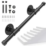 Handlauf für Treppen, Handlauf Treppengeländer Innen und Außen, Handlauf Schwarz mit Rutschfestem, Rostfreiem, Industriellem, Verzinktem Stahlrohr für Küche BadGarten, 0,5 M