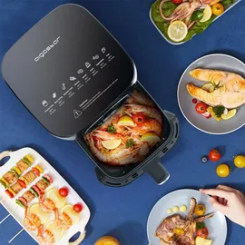 Aigostar Air Fryer 4.2L, Heißuftfritteuse, XXL,Heissluft Fritteusen ohne Öl,8 Menü und Rezept, LED-Touchscreen, 1400W,BPA-frei