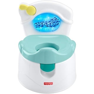 Fisher-Price Meeresrausch Töpfchen, Baby Toilette, mit Geräuschen und Lichtern, abnehmbarer Toilettenaufsatz, für Baby und Kleinkinder, GWD37