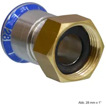 Geberit Mapress Edelstahl Übergang mit Überwurfmutter D 15mm, ID 26mm, G 1 1/4' 35072
