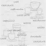 Tapetenfabrik Gebr. Rasch GmbH & Co. KG Vliestapete Kaffeemotiv silber - 1,005.00 x 53.00 cm