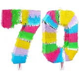 Pinata Zahl 70 bunt pastell