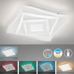 FISCHER & HONSEL Deckenleuchte "Hero", weiß, Gr. 32 x 32cm, Lampen, langlebige LED, dimmbar