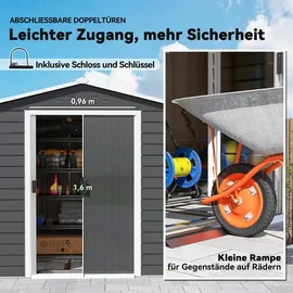 Outsunny Gerätehaus 2,40 x 2,06 m Dunkelgrau