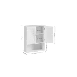 VASAGLE Bad-Hängeschrank BBC27WT weiß 60,0 x 20,0 x 70,0 cm