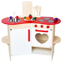 warenhandel könig Spiel-Küche Kinderküche Holz rot/weiß (310700)