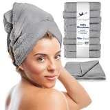 MOON Heimtextilien Handtuch 10er Pack Friseurtuch Handtücher Microfaser mit saugstarker Oberfläche, Aufhänger, saugstark grau