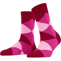Burlington Damen Socken Bonnie, Rautenmuster, Bio-Baumwolle Rosa/Rot 36-41