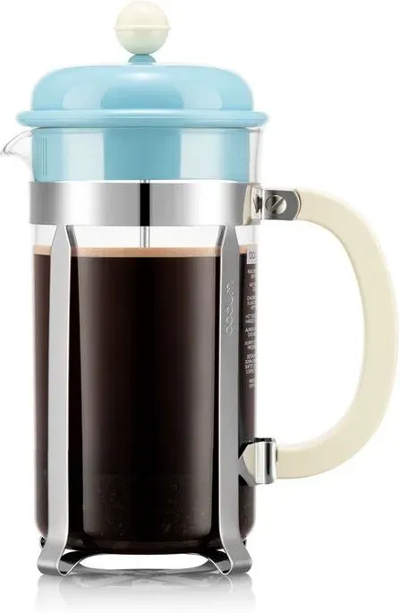 BODUM CAFFETTIERA 1L - 8 Tassen - French Press Kaffeebereiter - Eisblau