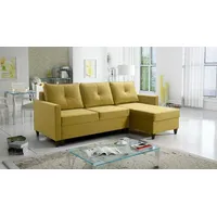 Best for Home Ecksofa Ecksofa Brad Maxi mit Schlaffunktion & 2 Bettkästen, inkl. Kissen, Schlaffunktion gelb