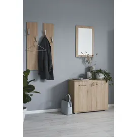 Priess Hochkommode Lindau 82 x 71 x 38 cm Braun / Weiß