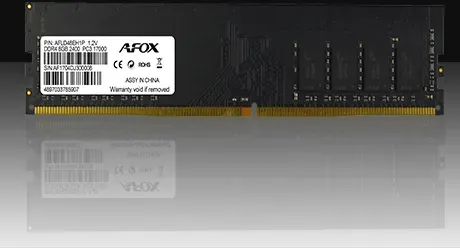 AFOX DDR4 8G 2400 UDIMM, 8 GB, 1 x 8 GB, DDR4, 2400 MHz, 288-pin DIMM, Schwarz