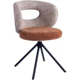 Novel Stuhl, Orange, Schwarz, Metall, Textil, Drehkreuz, 58x80x60 cm, Stoffauswahl, Sitzfläche 360° drehbar, Esszimmer, Stühle, Esszimmerstühle