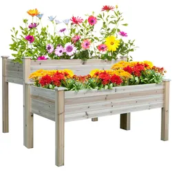 Outsunny - Hochbeet - 115Lx114Wx76Hcm - Natur