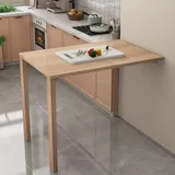 Wandklapptisch,Wandklapptisch Küche,Klapptisch Wandmontage,Klapptisch Küche,Wandschreibtisch,Klapptisch Holz,Klappbarer Schreibtisch,Wand Montierter Klapptisch,Platzsparender(Original wood color,75x50