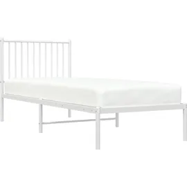 vidaXL Bettgestell mit Kopfteil Metall Weiß 80x200 cm