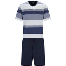 HAJO Pyjama kurz Blau/Grau M