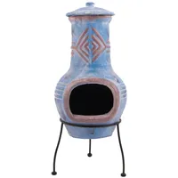 Redfire wowona Gartenkamin Colima Ton Blau/Rot 86031