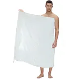 IHRAM Decke 2-teiliges weißes Handtuch Hajj Umrah, Herren, Jungen, Teenager Ahram (Erwachsene (210 x 105 cm)