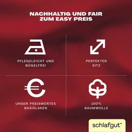 schlafgut Easy Jersey 180 x 200 - 200 x 200 cm red deep