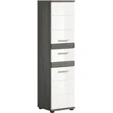 xonox.home Blake Standschrank 35 x 137 x 31 cm Rauchsilber/Weiß