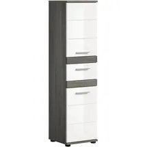 xonox.home Blake Standschrank 35 x 137 x 31 cm Rauchsilber/Weiß