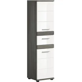 xonox.home Blake Standschrank 35 x 137 x 31 cm Rauchsilber/Weiß