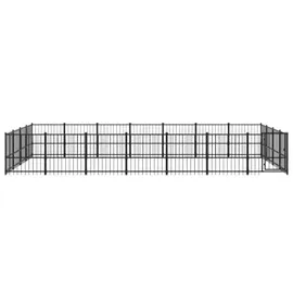 vidaXL Outdoor-Hundezwinger 26,35 m2 Stahl Schwarz