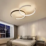 Eurotondisplay LED Deckenleuchte Deckenlampe SX8718WB mit Fernbedienung Lichtfarbe/Helligkeit einstellbar dimmbar weiß schwarz lackierte MetallrahmenLED Schlaffzimmerleuchte ceiling light (SX8718W 55x32cm)