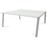Rocada Mehrfacharbeitstisch Blanca BxTxH 180x163x73cm Gestell grau Platte Glas satiniert