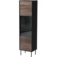 99rooms Corn Vitrine Schwarz Matt Walnuss