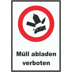 HB-Druck Müll abladen verboten Symbol Schild A5 (148x210mm)