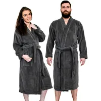 Ege Organics Frottee Unisex Bademantel aus Bio Baumwolle Dunkelgrau S/M