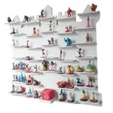 Moliland Sammlervitrine Fächer Setzkasten Holz Sammelbox Disney Castle 66 Audio-Figurendisplay, Kinderzimmerregal, Kinderzimmerdekoration, Hängeregal für Zubehör und Spielzeug