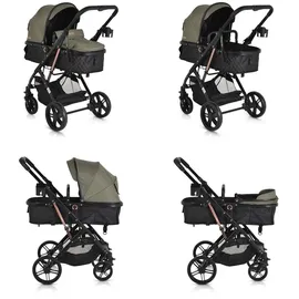 Moni Kombikinderwagen Rafaello 2 in 1, umbaubar, Sportsitz, Fußabdeckung, Tasche grün