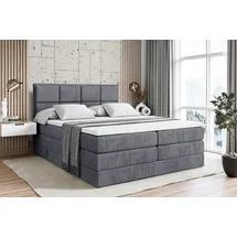 altdecor Boxspringbett NOVA KING - 160 x 200 - H3/H4 - Dunkelgrau