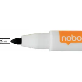 NOBO Rexel wiederbeschreibbare, trocken abwischbare Mini-Marker – farblich sortiert, 6er-Pack