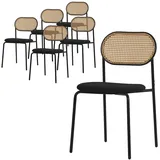ML-Design Esszimmerstuhl Polyester schwarz 6er Set