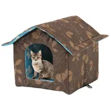 MUYYIKA Katzenhaus Für Draußen Winterfest Wasserdicht Wetterfester Katzenhöhle Haustierhaus, Weich Warm Haustierhaus Outdoor Hundehöhle Mit Abnehmbarem Kissen