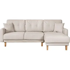 Home Affaire Ecksofa HOME AFFAIRE "TRIPLO optionale Schlafsofa mit Bettkasten, Maße B/T/H: 234/164/89 cm", beige, B:234cm H:89cm T:164cm, 88% Polyester, 9% Rayon, 3% Nylon, Sofas, Ecksofa, L-Form wahlweise mit Bettfunktion - Liegefläche 132x210 cm
