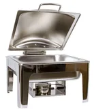 Airbrush-City Edelstahl Luxus Speisenwärmer 2/3 Warmhaltebehälter Chafing Dish 6,0 Liter - Silber
