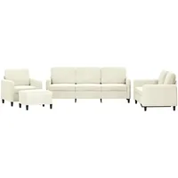 VidaXL 4-tlg. Sofagarnitur Creme Samt