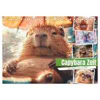 Calvendo Capybara Zeit (Tischkalender 2026 DIN A5 quer), CALVENDO
