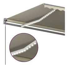 vidaXL Automatische Markise mit LED & Windsensor 6x3,5 m Cremeweiß