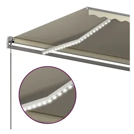 vidaXL Automatische Markise mit LED & Windsensor 6x3,5 m Cremeweiß