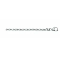 Adelia ́s Adeliás 333 Weißgold Flach Panzer Halskette Ø 1,4 mm", silber, | Gr.: 45 cm